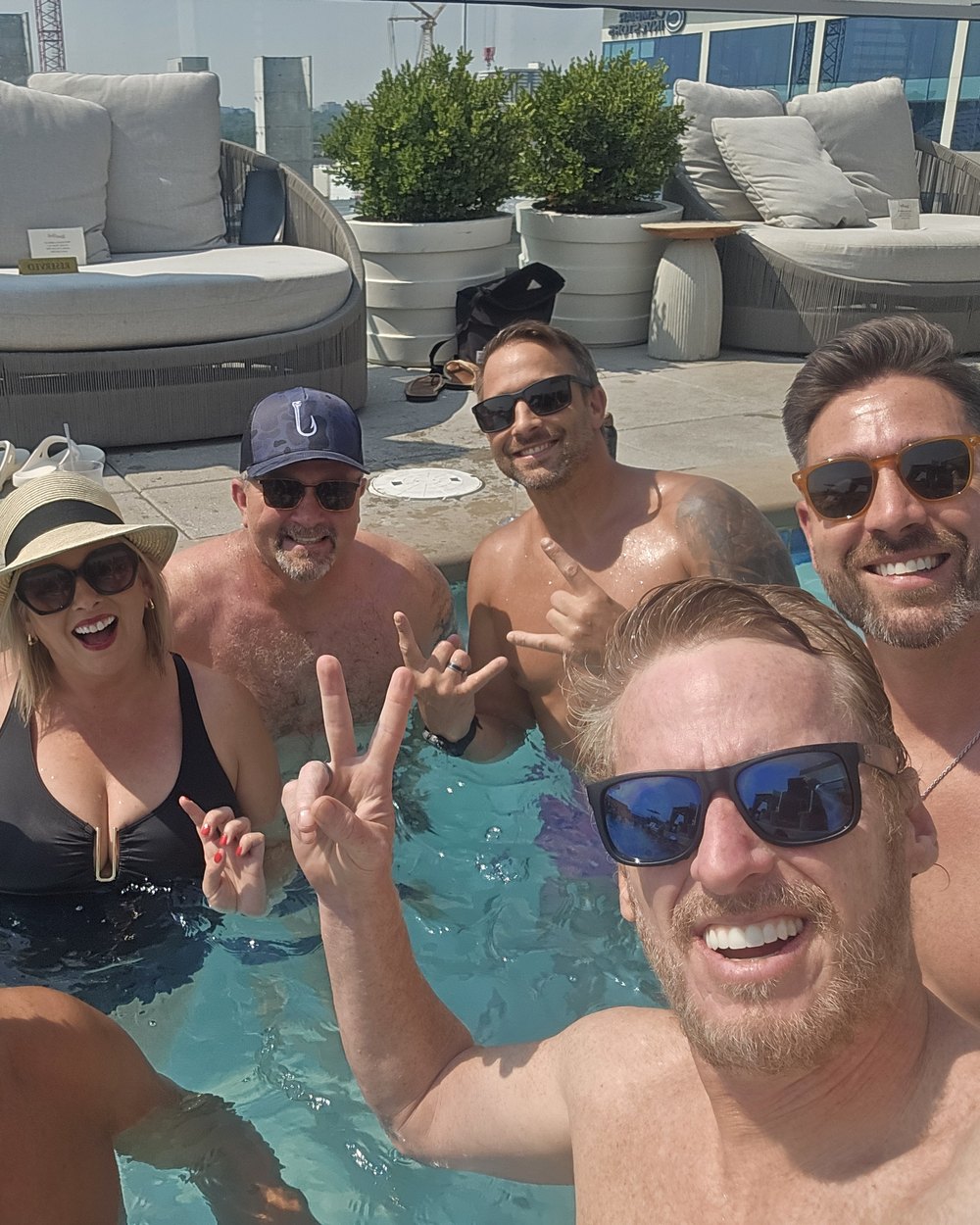 Agents in the rooftop pool at The Palms, Las Vegas